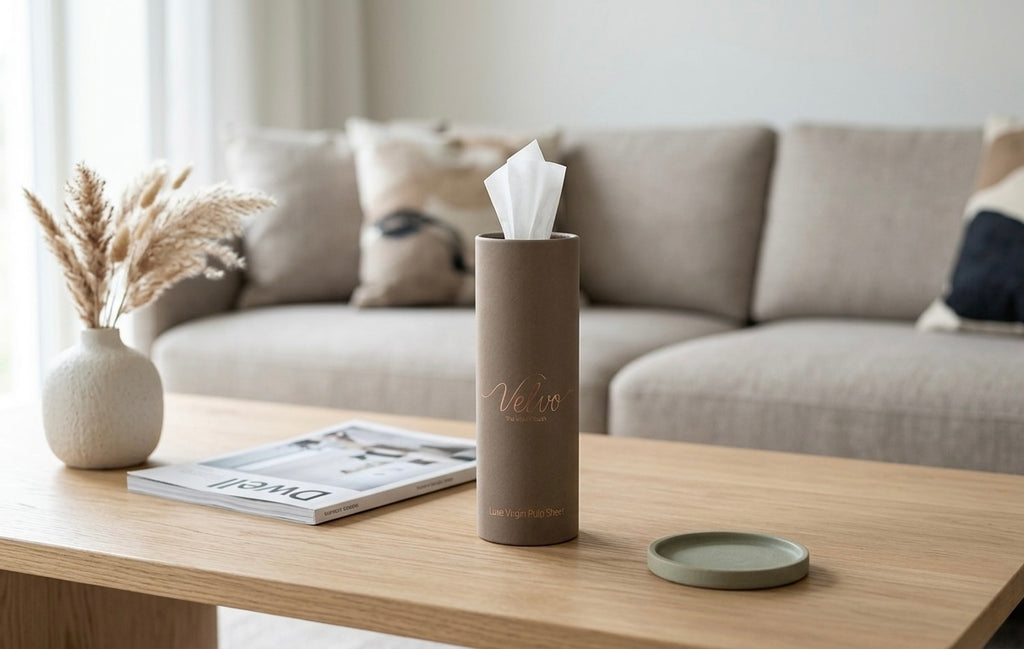 Velvo Premium Facial Tissues - Home Collection Taupe